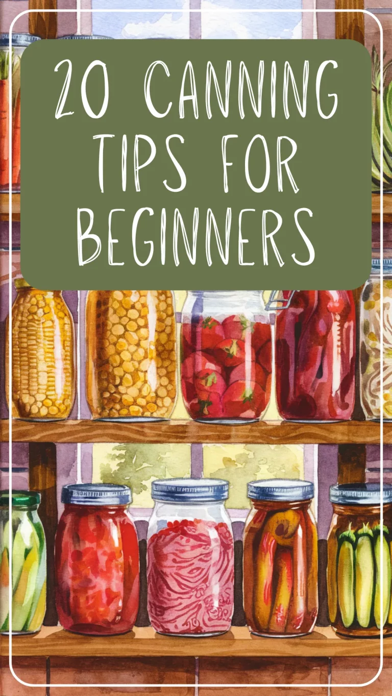 New to canning? These 20 beginner tips will help you avoid mistakes, seal jars with confidence, and stock your pantry with homemade goodness. 🫙🍓 #CanningTips #CanningForBeginners #FoodPreservation #Homesteading #PantryGoals