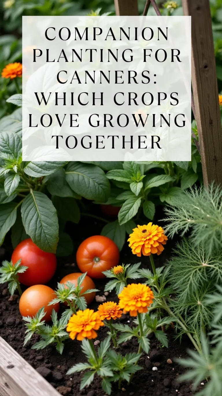 Want to grow more food with fewer pests? This beginner-friendly guide to companion planting shows you which veggies love growing together—perfect for gardeners who grow with canning in mind. #CompanionPlanting #CanningGarden #VegetableGardening #GrowYourOwnFood #OrganicGardening